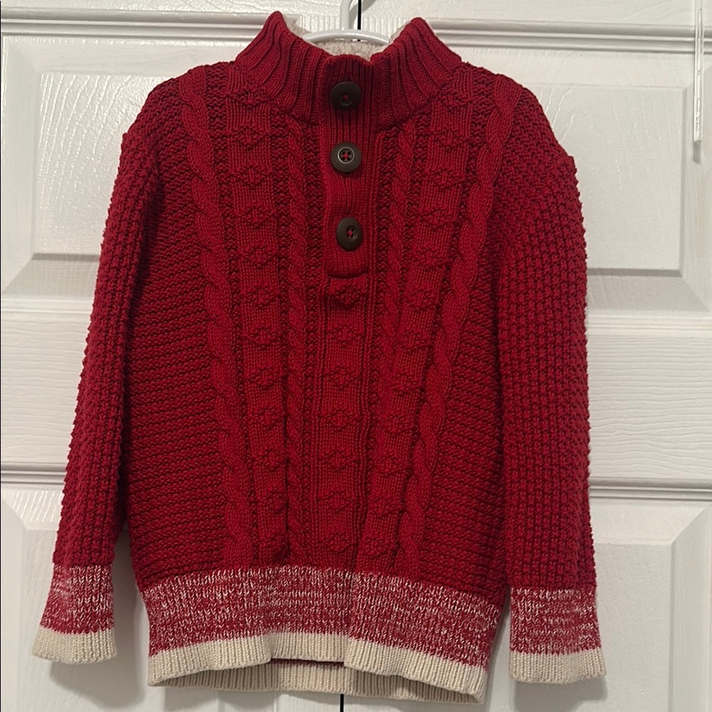 Cherokee Red Knit Sweater with Cream Lining